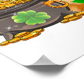 Pomeranian Dog Shamrock St Patricks Day Dog Irish ポスター (角)