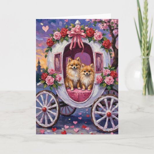 Pomeranian Dog Valentine's Day  カード (正面)