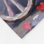 Pomeranian Dog Valentine's Day  フリースブランケット (角)