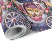 Pomeranian Dog Valentine's Day  ラッピングペーパー (ロールコーナー)