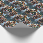 Pomeranian Dogs Christmas Snow Holiday  ラッピングペーパー (角)