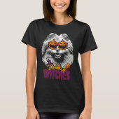 Pomeranian Drink Up Witches Halloween Tシャツ (正面)