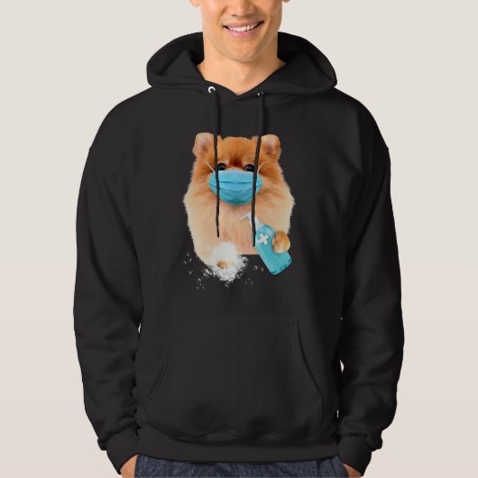 Pomeranian Face Mask パーカ (正面)