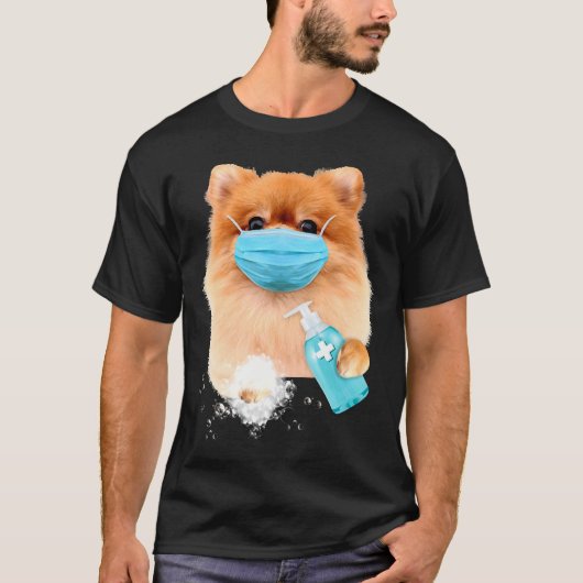 Pomeranian Face Mask Tシャツ (正面)