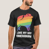 Pomeranian Funny Gay Dog Lgbt Pride Tシャツ (正面)