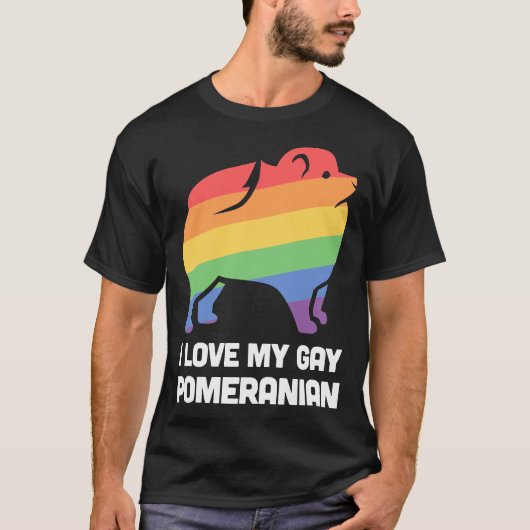 Pomeranian Funny Gay Dog Lgbt Pride Tシャツ (正面)