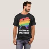 Pomeranian Funny Gay Dog Lgbt Pride Tシャツ (正面フル)