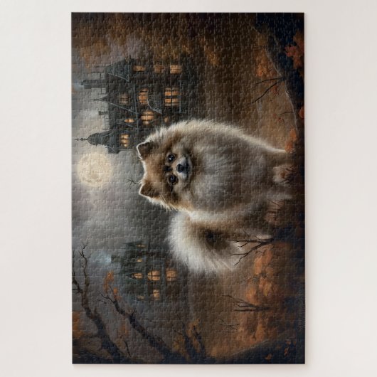 Pomeranian Halloween Scary ジグソーパズル (縦)