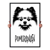 Pomeranian Pop Art Black & White Chic Aesthetic ポスター