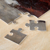 Pomeranian Puppy Christmas Painting ジグソーパズル (側面)