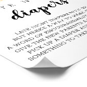 Pomeranian Puppy Dog Baby Shower Late Night Diaper ポスター (角)