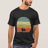 Pomeranian Retro Sunset Dog Lover Tシャツ (正面)