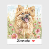 Pomeranian Sticker – Watercolor Design シール (シート)