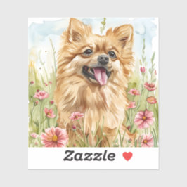 Pomeranian Sticker – Watercolor Design シール