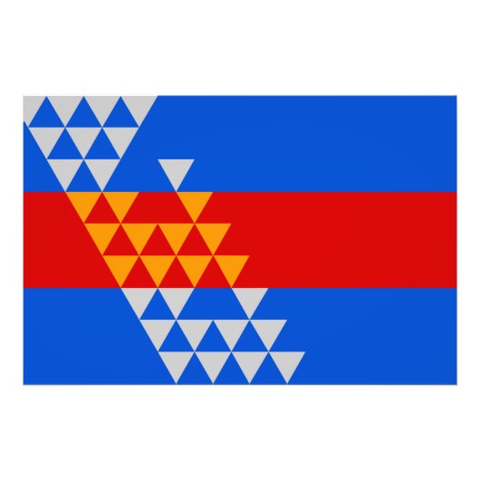 Pomo Indian Flag ethnic symbol american native usa フォトプリント (正面)