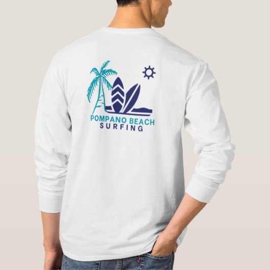 Pompano Beach Florida Surfing T-Shirt Tシャツ (裏面)