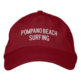 Pompano Beach Surfing Embroidered Baseball Hat 刺繍入りキャップ