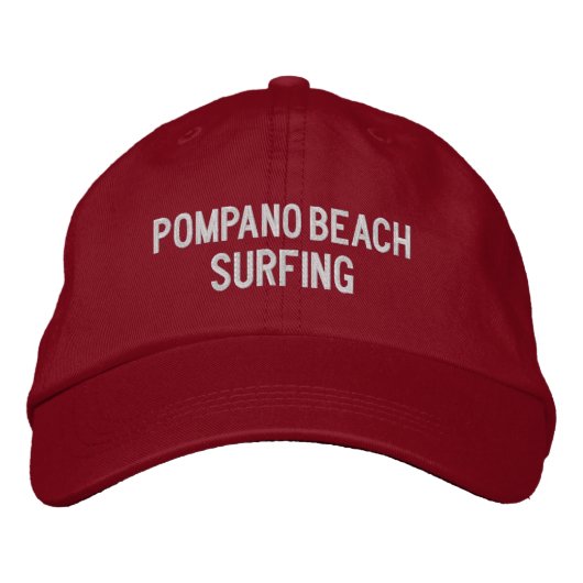 Pompano Beach Surfing Embroidered Baseball Hat 刺繍入りキャップ (正面)