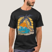 Pompano Fishing Beach Retro Surf Tシャツ (正面)