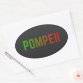 Pompeii Italy Minimal Typographic Design 楕円形シール (封筒)