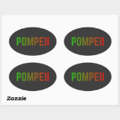 Pompeii Italy Minimal Typographic Design 楕円形シール (シート)
