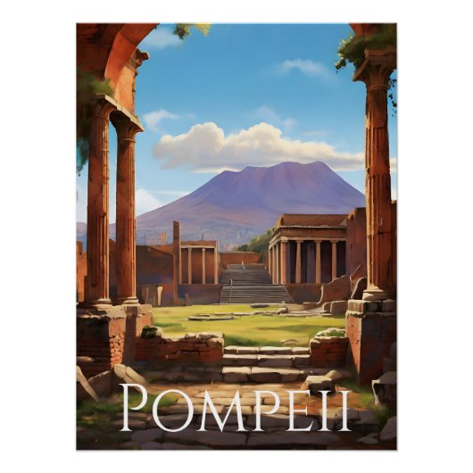 Pompeii Italy Travel Poster ポスター (正面)