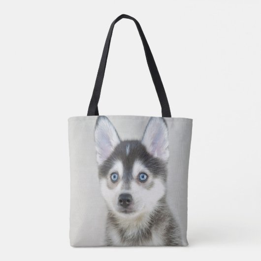 Pomskyのかわいく小さい子犬 トートバッグ (裏面)