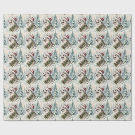 Pomsky Christmas Wrapping Paper ラッピングペーパー (フラット)