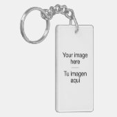 Pon tu foto propia en plantilla en blanco キーホルダー (正面左)