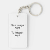 Pon tu foto propia en plantilla en blanco キーホルダー (裏面)