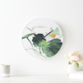 POND LOTUS PEACE lブ中国のラシ絵画の芸術 ラージ壁時計 (ホーム)