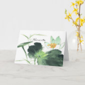 POND LOTUS PEACE l 中国画・蓮の花 カード (黄色い花)