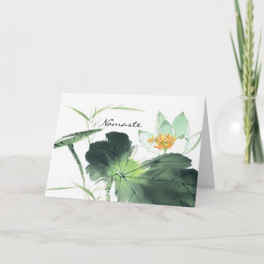 POND LOTUS PEACE l 中国画・蓮の花 カード (正面)