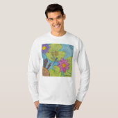 Pond Scene (白) - メンズ長袖シャツ Tシャツ (正面フル)