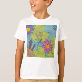 Pond Scene (白) - 男の子用ベーシックTシャツ Tシャツ