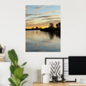 Pond Waterscape Sunset Photo Poster ポスター (ホームオフィス)
