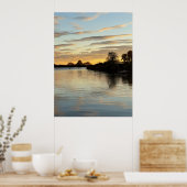 Pond Waterscape Sunset Photo Poster ポスター (キッチン)
