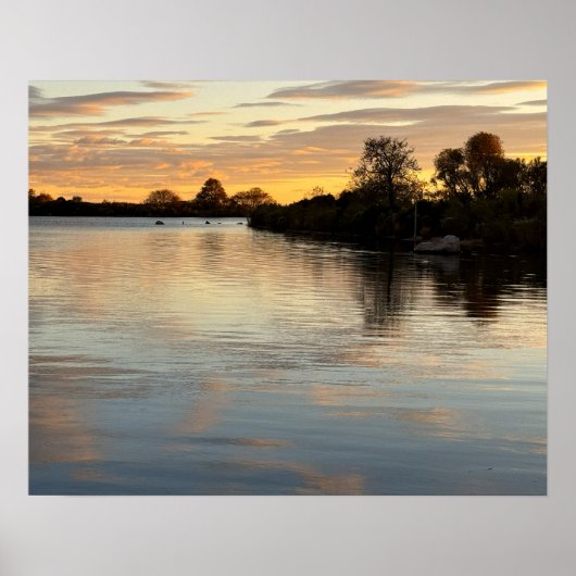 Pond Waterscape Sunset Photo Poster ポスター (正面)