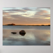 Pond Waterscape Sunset Photo Poster ポスター (正面)