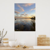 Pond Waterscape Sunset Photo Poster ポスター (キッチン)