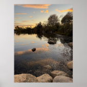 Pond Waterscape Sunset Photo Poster ポスター (正面)