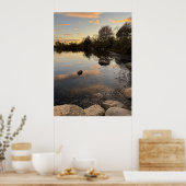 Pond Waterscape Sunset Photo Poster ポスター (キッチン)
