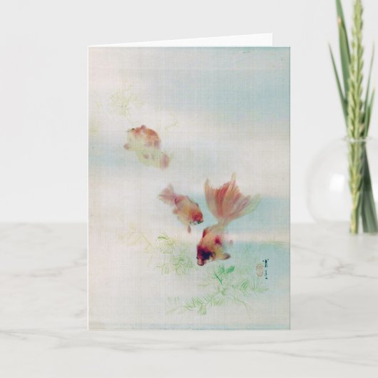 Pond with Goldfish, Watanabe Seitei カード (正面)