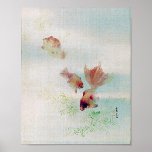 Pond with Goldfish, Watanabe Seitei ポスター (正面)