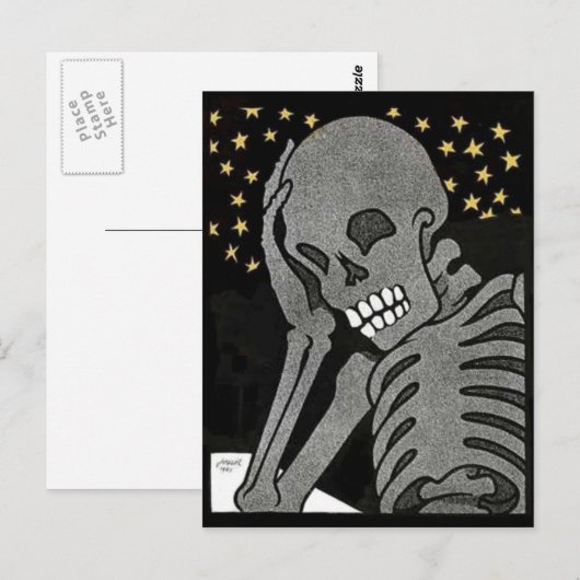 Pondering Skeletonはがき ポストカード (正面/裏面)