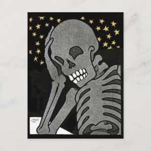 Pondering Skeletonはがき ポストカード