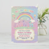 Ponies and Rainbow 3rd Birthday Party 招待状 (スタンド正面)