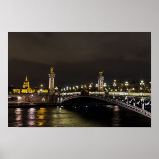 Pont Alexandre IIIと夜間の無効 ポスター (正面)