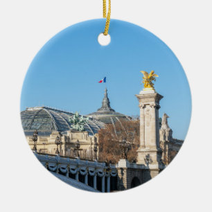 Pont Alexandre III and Grand Palais on a sunny day セラミックオーナメント