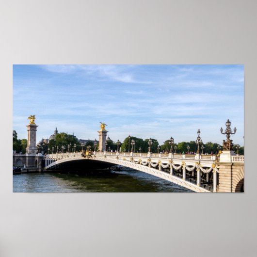 Pont Alexandre III on Seine River – パリ,フランス ポスター (正面)